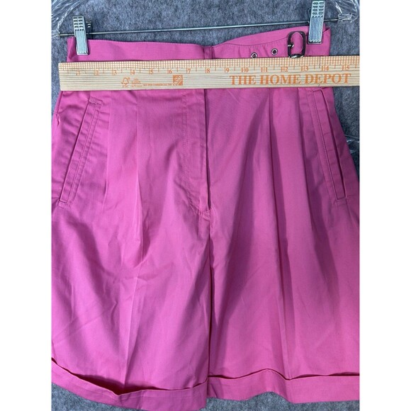 Vintage Izod Club Women's Pink Pleated High Waist Belted Shorts Size 10 - Picture 12 of 12